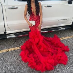 Promesa Vibrant Red Prom Dress